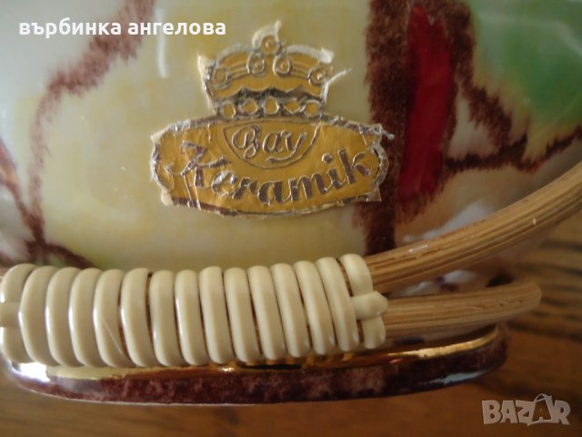 Кошничка от керамика и дърво, снимка 6 - Декорация за дома - 21574138