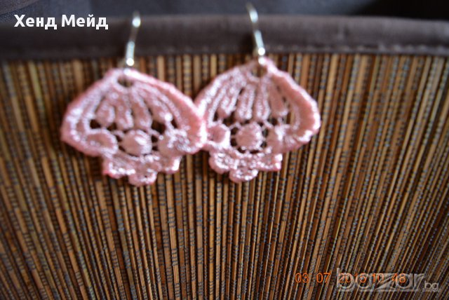 ръчно изработени обеци от дантела, снимка 2 - Обеци - 11173558