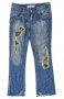 D-Stiag Jeans дамски сини дънки с копринени флорални пачове, снимка 1
