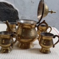 Ръчно кован бронзов индийски сервиз, снимка 3 - Антикварни и старинни предмети - 21925089