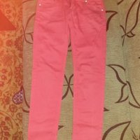 Розов еластичен панталон, тип дънки размер 40, снимка 3 - Панталони - 25042432