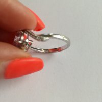 Сребърен пръстен  с розов цирконий - сребро проба 925, снимка 3 - Пръстени - 22894817