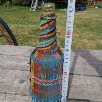 Старинно плетено шише,бутилка, снимка 2 - Антикварни и старинни предмети - 16752646