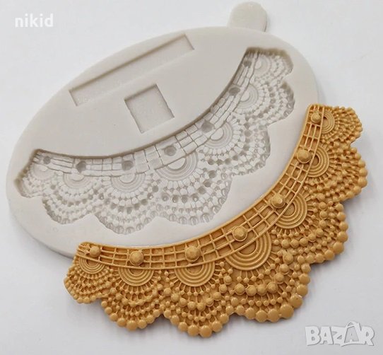 Извита къдрава изящна дантела с детайли силиконов молд форма за украса декор торта фондан гъмпейст, снимка 1