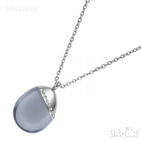 ПРОМО 🍊 SKAGEN 🍊 Сребристо дамско колие SILVERY SEA GLASS нов с кутия и сертификат, снимка 6 - Колиета, медальони, синджири - 21825186