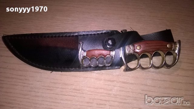 440 stainless steel-ножове 2 бр с кания-17см-внос швеицария, снимка 18 - Антикварни и старинни предмети - 17317592