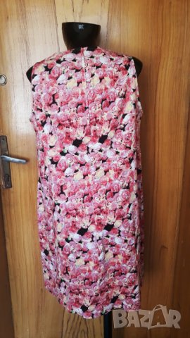 Къса розова рокля на дребни рози ХХЛ, снимка 4 - Рокли - 25480387