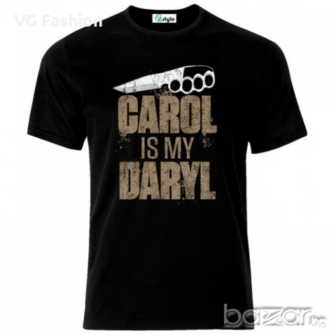 Мъжка Тениска Carol Is My Daryl The Walking Dead Black, снимка 1