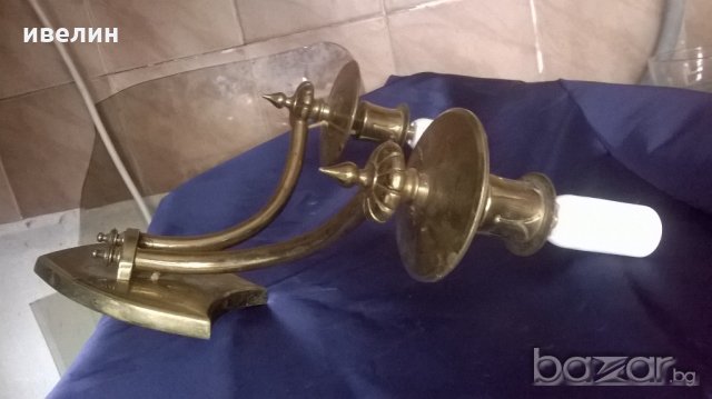 стар бронзов аплик за стена, снимка 5 - Лампи за стена - 20219209