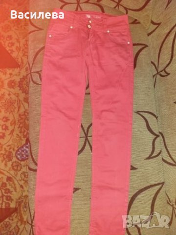 Розов еластичен панталон, тип дънки размер 40, снимка 3 - Панталони - 25042432