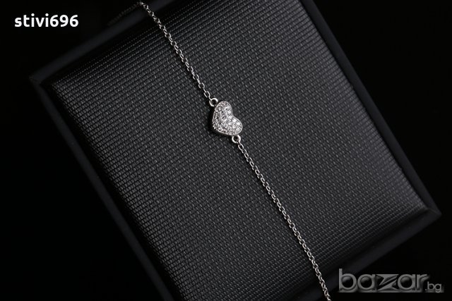 Гривна сърце S925 стерлинг. , снимка 9 - Гривни - 19610173