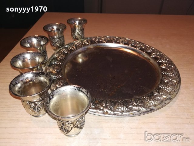 ретро колекция-поднос с кана и 6 чаши-внос швеицария, снимка 18 - Колекции - 20403358