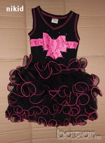 много нежна рокля в черно с туту пола, снимка 2 - Детски рокли и поли - 13421598