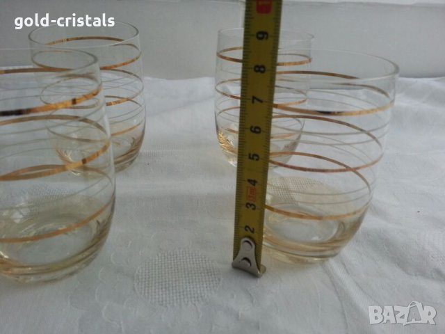 Ретро чашки за ракия с златен кант, снимка 3 - Антикварни и старинни предмети - 23869733