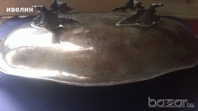 посребрена бронзова фруктиера арт деко, снимка 6 - Антикварни и старинни предмети - 20249941