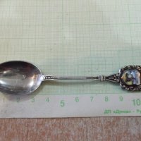 Лъжичка с герб стара малка сребърна - 11 гр., снимка 1 - Други ценни предмети - 21015137