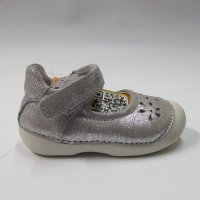Детски обувки D.D.step естествена кожа сребърни 19/24, снимка 2 - Детски маратонки - 21069180