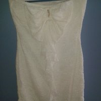 Бяла къса рокля с бюстие, снимка 1 - Рокли - 22929389