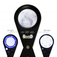 Бижутерска лупа 10х увеличение, LED и UV светлина, снимка 6 - Друга електроника - 25296690