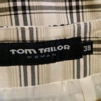 Дам.пола-"TOM TAILOR"-/вискоза+полиестер+ликра/-каре-кремава+черно. Закупена от Италия., снимка 4 - Поли - 21945839