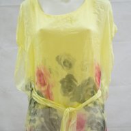 Копринена дамска блуза в жълто марка Aftershock London, снимка 2 - Туники - 18314589