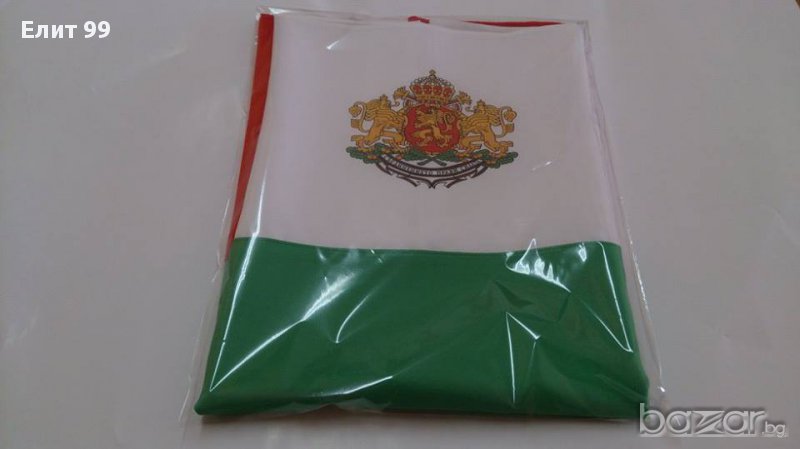 българско знаме с герб размер 90/145 полиестерна коприна, снимка 1