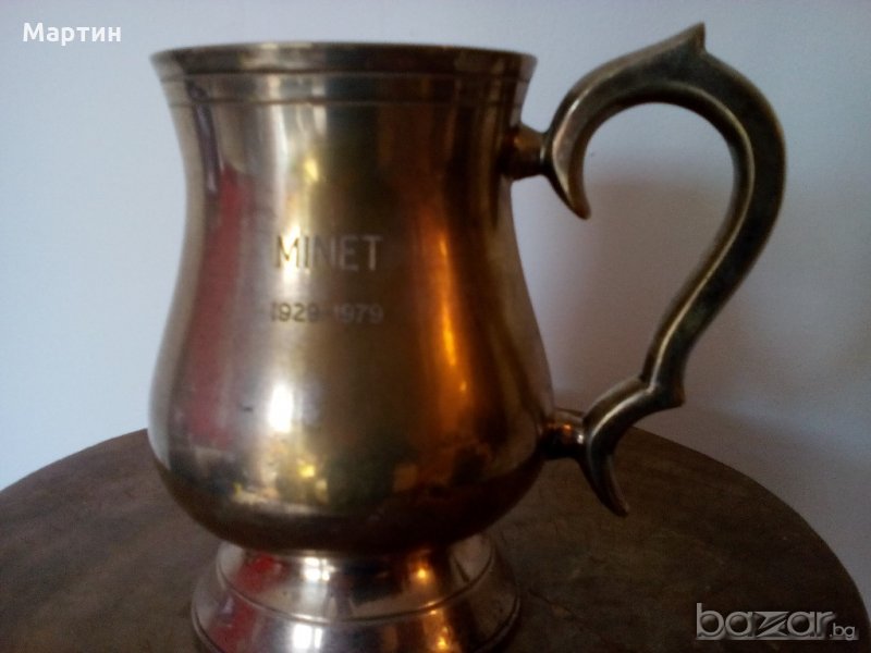 Посребрена масивна стара - Халба ( 777881) , снимка 1