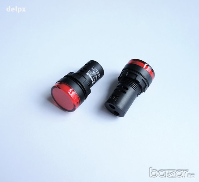 Индикаторна LED лампа червена 220V 0,02A Ф22mm, снимка 1