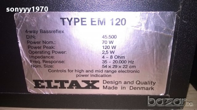 Eltax em120 master line 2х120w-made in denmark-внос швеицария, снимка 8 - Тонколони - 14101211