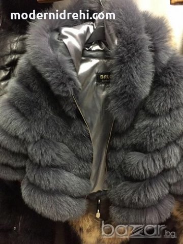 дамско палто от лисица дълго сиво, снимка 1 - Палта, манта - 20038093