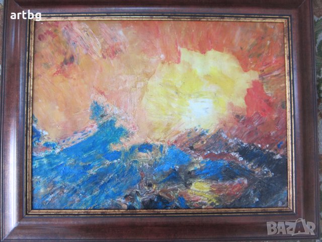 Автентична картина "Буря, море", снимка 4 - Картини - 24708997