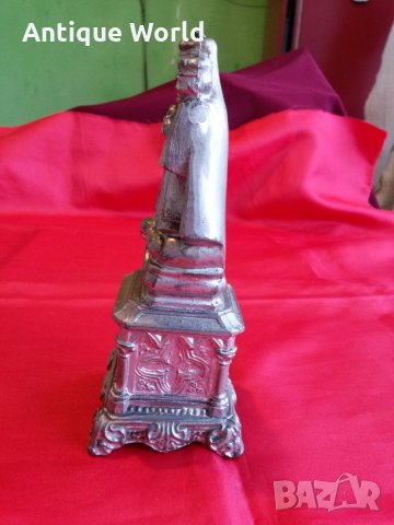 Стара Френска Католическа Статуетка Девата с Младенеца, снимка 4 - Антикварни и старинни предмети - 25255710