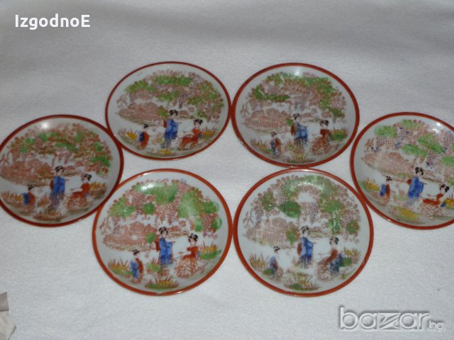 Китайски сервиз от 6 чинийки, китайски порцелан , снимка 6 - Колекции - 19375256