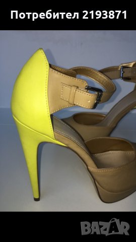 Кожени обувки на платформа в бежово и жълто номер 39, снимка 8 - Дамски обувки на ток - 24290715