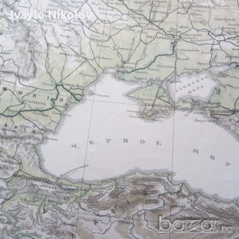 ОГРОМНА Стара руска карта 1880год.ЕВРОПЕЙСКА РУСИЯ както и на Княжество България и източна Румелия -, снимка 4 - Антикварни и старинни предмети - 20822417