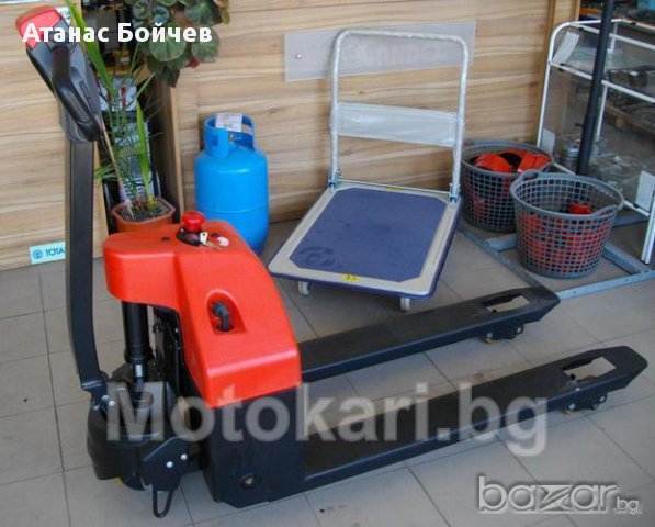 Нова Електрическа палетна количка - Транспортер, снимка 2 - Оборудване за магазин - 12762827