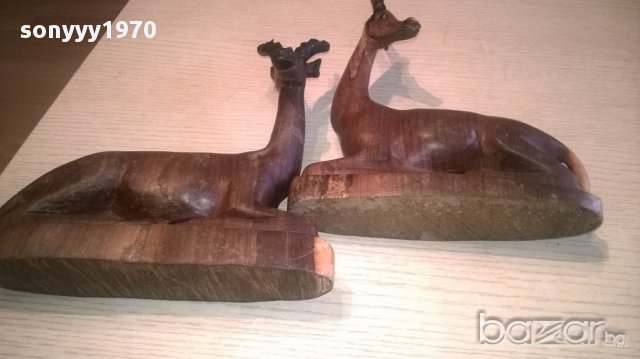 Дървени фигури-животни 25/20/8см-внос швеицария, снимка 2 - Антикварни и старинни предмети - 15811706