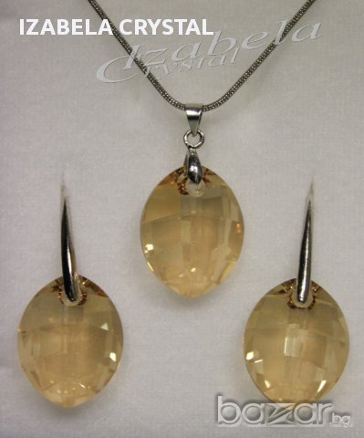 Комплект Сваровски ''Pure Leaf'' Crystals from SWAROVSKI ®, снимка 2 - Бижутерийни комплекти - 10233063