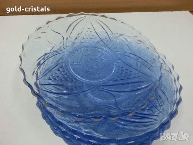  чинии синьо стъкло, снимка 11 - Антикварни и старинни предмети - 22342938