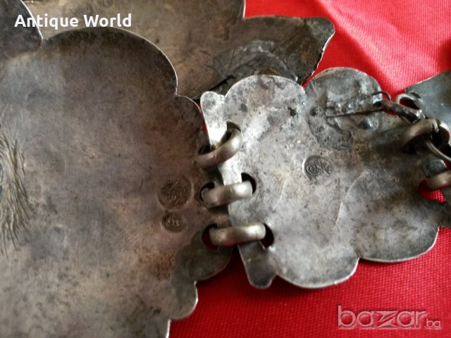 Старинен ОСМАНСКИ Сребърен Накит с Ниело , Печати Тугри, снимка 3 - Антикварни и старинни предмети - 20746273