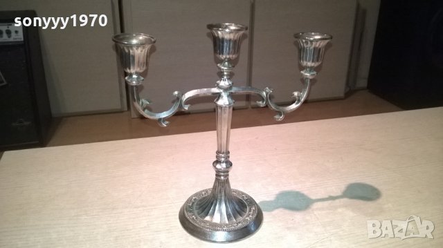 Silver plated-made in hong kong-антика-свещник- внос швеицария, снимка 7 - Колекции - 24209220