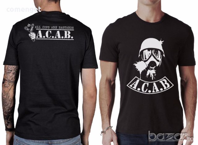 NEW!!! Мъжки тениски ACAB POLICE в цвят ПО ТВОЙ ИЗБОР! Или поръчай модел с ТВОЯ идея!