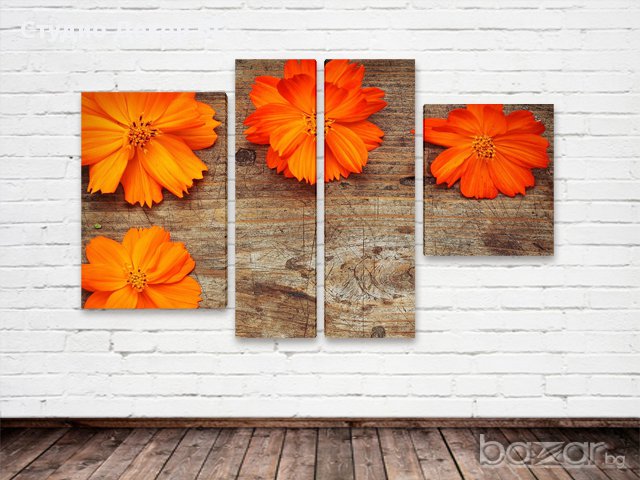 Картина Оранжев цветя #154, снимка 1 - Картини - 11341442
