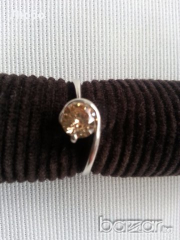 Сребърен дамски пръстен, гривна, синджирче с кристално сърце със сребърен обков, снимка 3 - Пръстени - 17658940