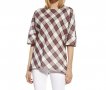 Дамска карирана блуза от памук и лен марка Enny Wear, снимка 1 - Блузи с дълъг ръкав и пуловери - 24502236