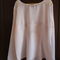 бяла шифонена  блуза звезда размер ХЛ, снимка 2 - Тениски - 25056697