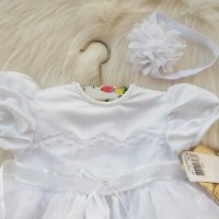 Рокля за кръщене Lauren Madison 6-12 месеца - НОВА, снимка 12 - Бебешки рокли - 25983711