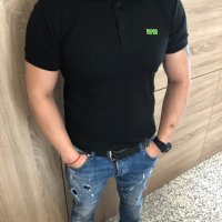 Мъжка тениска с яка Boss код 019, снимка 1 - Тениски - 24481635