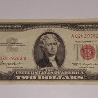 $ 2 Dollars Red Seal Note 1963. 7 DIGIT, снимка 2 - Нумизматика и бонистика - 16985525