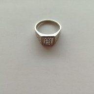 Сребърен мъжки пръстен  с бели  циркони - сребро проба 925, снимка 4 - Пръстени - 18222812
